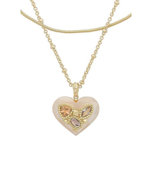 Kendra Scott White Penny Heart Multi Strand Necklace