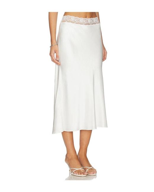 Lovers + Friends White Cierra Midi Skirt