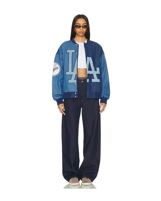 Terez Blue X Revolve Dodgers Denim Logo Bomber