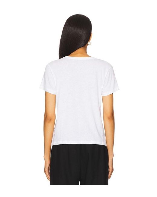 Leset White Laura V Neck Tee