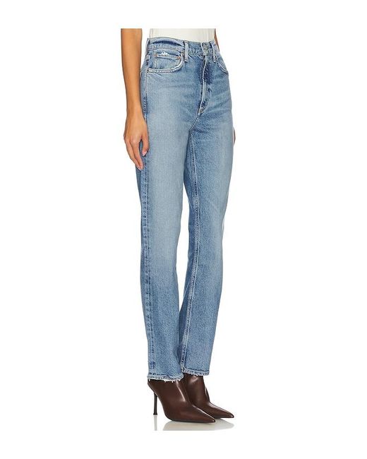 Agolde Blue High Rise Stovepipe Jeans