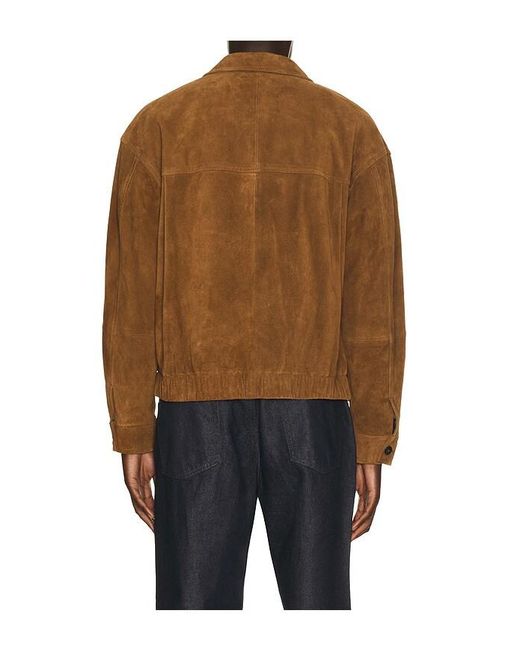 LE17SEPTEMBRE Brown Cow Suede Zip Blouson for men