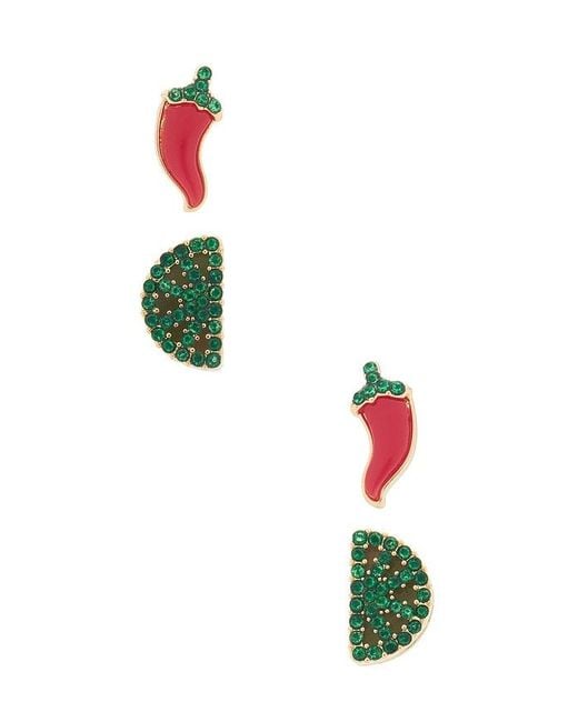 BaubleBar Green Chili Lime Earrings Set