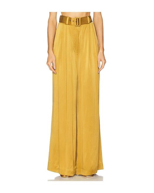 Pantalón De Seda En Color Amarillo Talla (También En 1/S, 2/M, 3/L) Zimmermann de color Yellow
