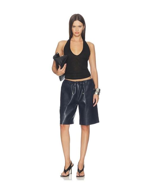 Rag & Bone Blue Claire Faux Leather Short