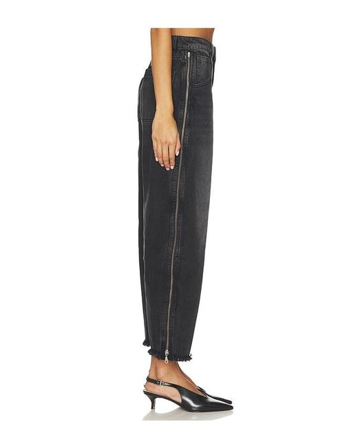 seventy + mochi Black Bo Zip Wide Leg Jeans