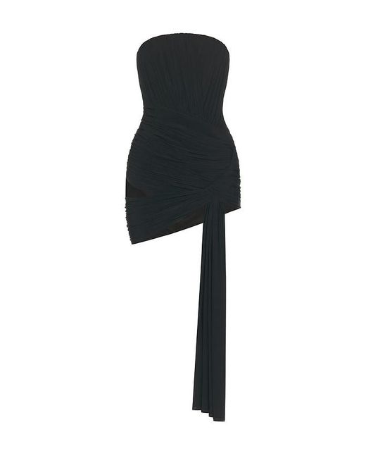 HAELO Black Corseted Drape Dress