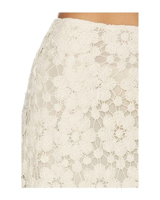 Bardot Natural Veneta Crochet Midi Skirt