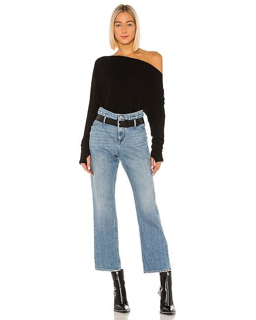 Michael Lauren Black Santos Drop Shoulder Sweater