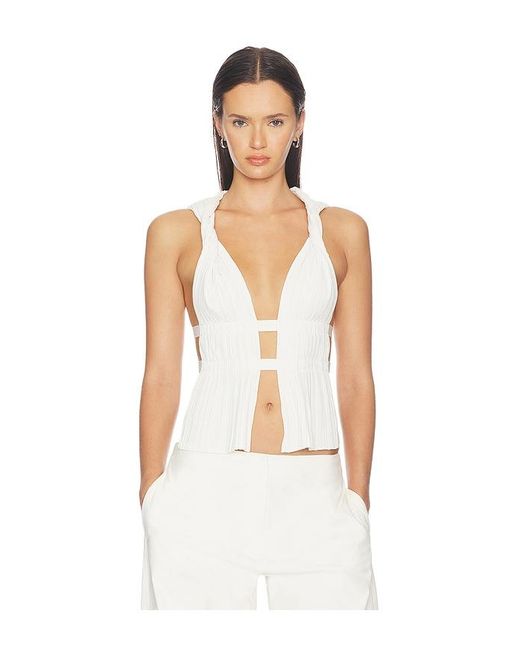 HAELO White Pleated Panel Top
