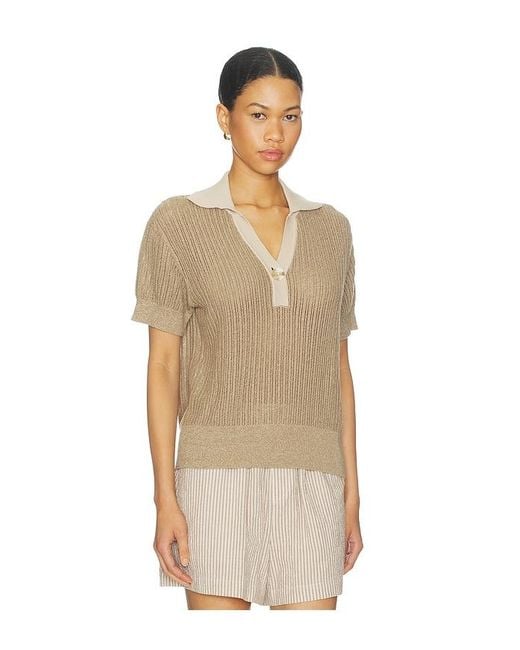 Varley Natural Perrine Knit Polo Top