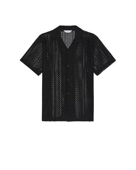 Saturdays NYC Black Canty Cotton Lace Shirt for men