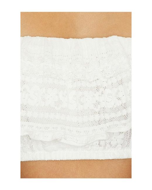 Free People White Flirty Frill Bandeau