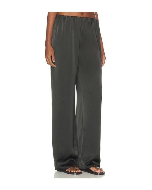 Lovers + Friends Black Alette Satin Pants