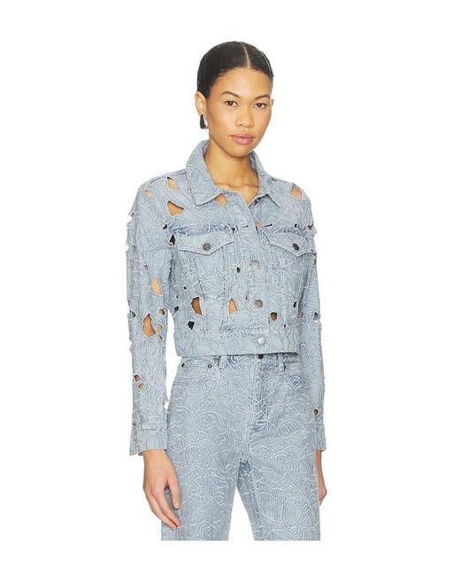 Alice + Olivia Blue Chloe Denim Jacket