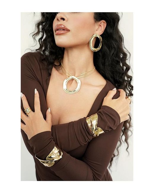 Ettika White Open Circle Statement Necklace
