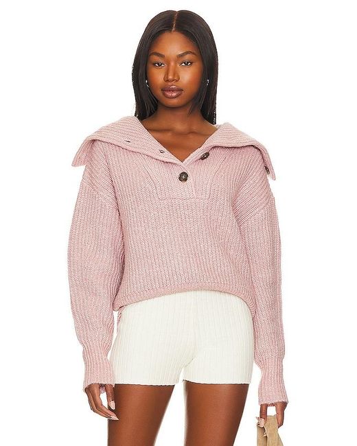 Varley Pink Peverel Button Sweater