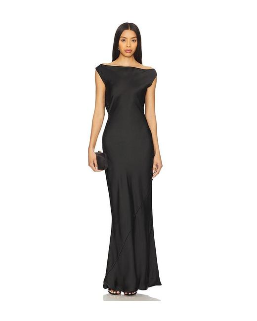 Norma Kamali Black Sleeveless Low Back Drape Gown