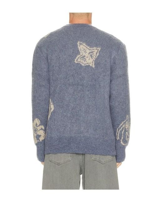 Oas Blue Symo Pino Crewneck Sweater for men