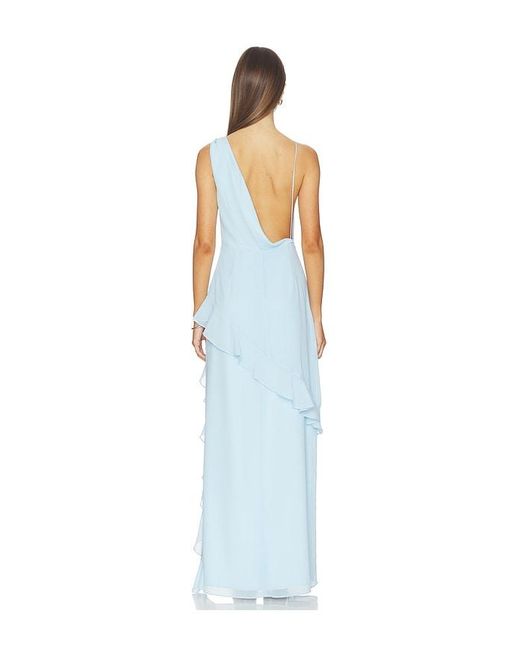 Amanda Uprichard Blue Ella Rose Maxi Dress