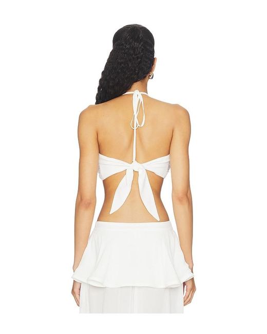 Adriana Degreas White Solid Bandeau Top