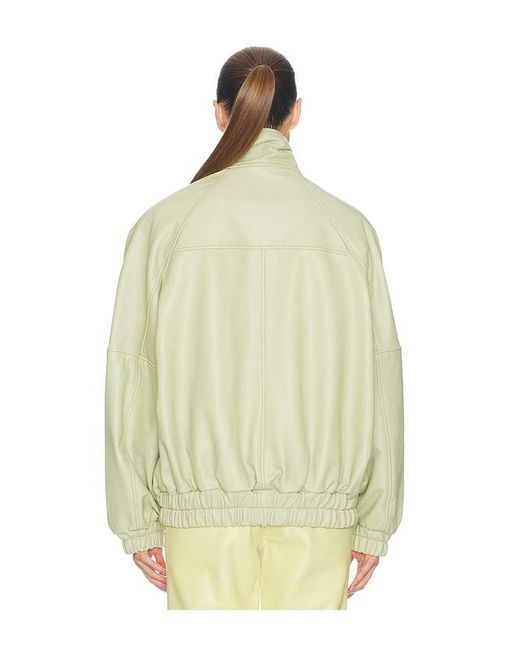 Helsa White The Oversized Leather Bomber