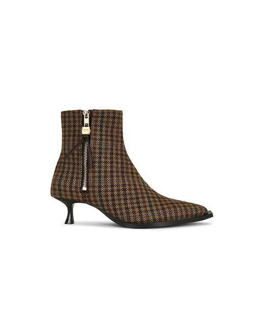 Ganni Brown Ana Ankle Boot Deep Vintage Check