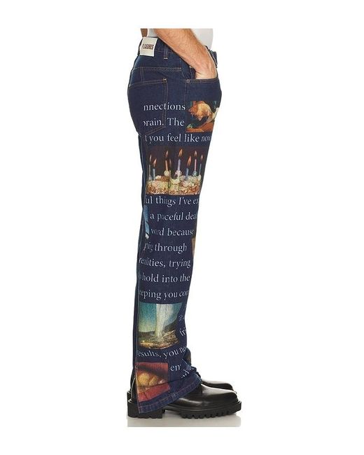 Pleasures Blue Connection Straight Leg Jeans for men