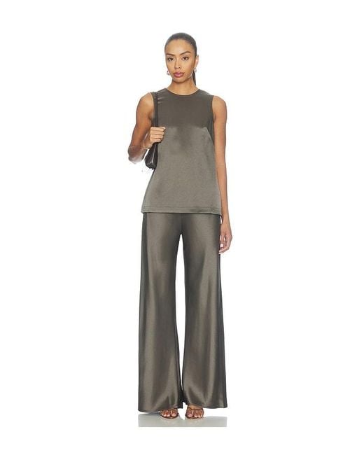 La Ligne Gray Satin Wide Leg Pant