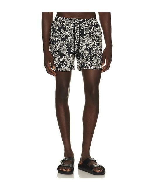 Fair Harbor Black Bungalow Swim Trunk for men