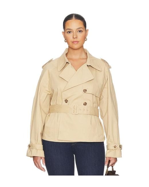 GOOD AMERICAN Natural Cropped Trench Jacket