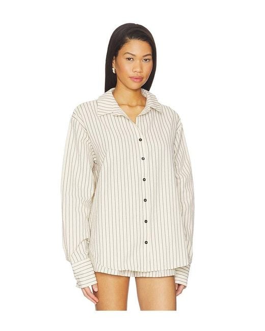 ALL THE WAYS White Kadence Button Up Top