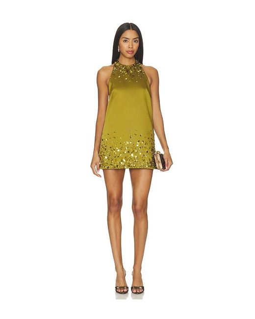 retroféte Yellow Tobonie Embroidered Dress