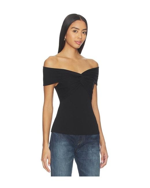 MORE TO COME Black Rorie Off Shoulder Top
