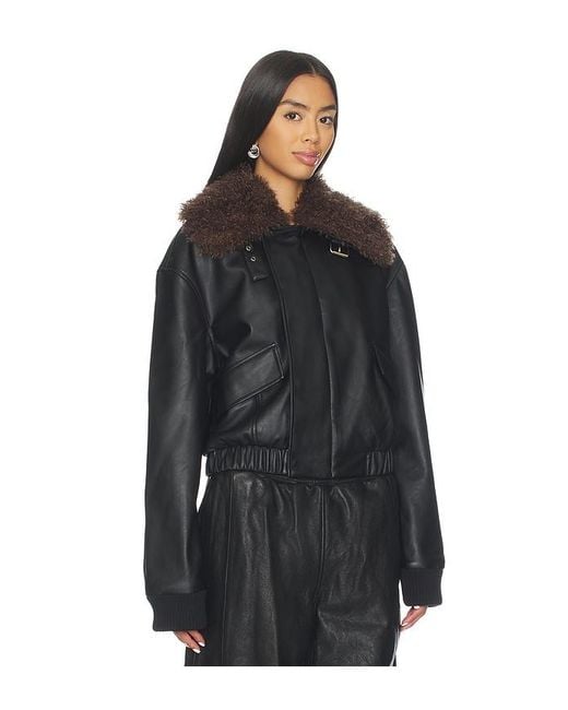superdown Black Philomena Faux Leather Jacket