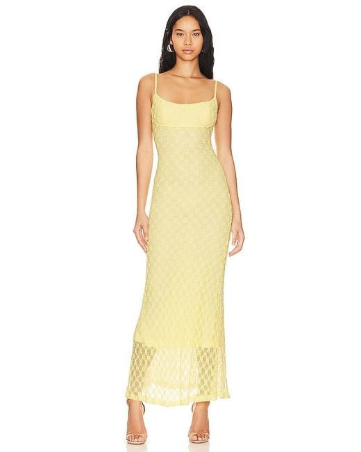 Bardot Yellow Adoni Mesh Maxi Dress