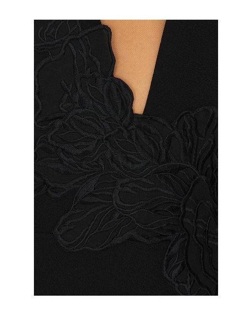 SAU LEE Black Flora Dress