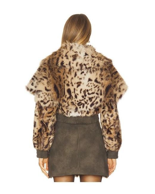 AKNVAS Multicolor Valde Faux Fur Lynx Bomber Jacket