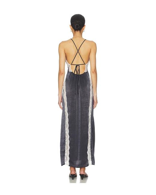 Free People Blue Some Kind Of Love Maxi Slip Dress