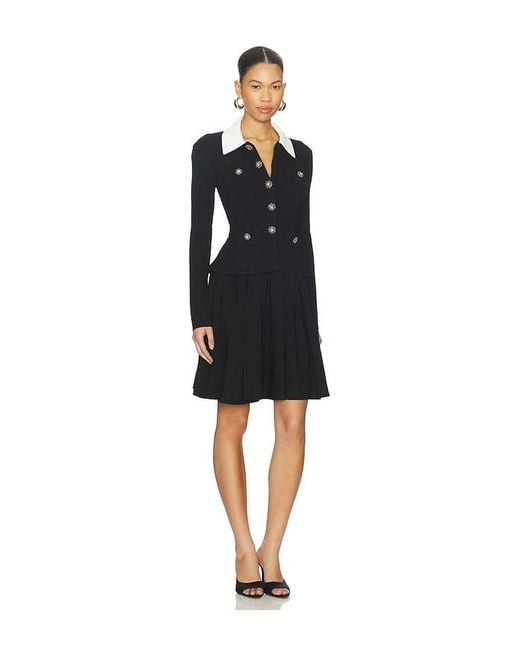 Self-Portrait Black Tailored Knit Mini Dress