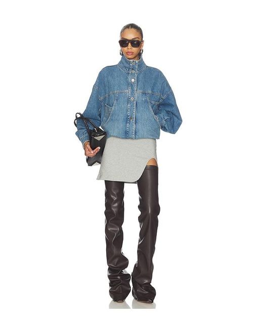 The Attico Blue Denim Bomber Jacket