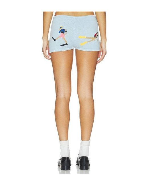 YELLOW THE LABEL Blue Diver Knit Short