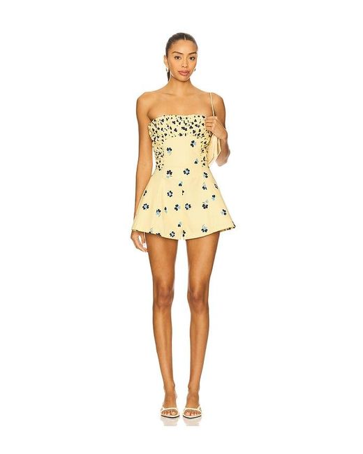 Free People Yellow X Revolve Rolland Romper