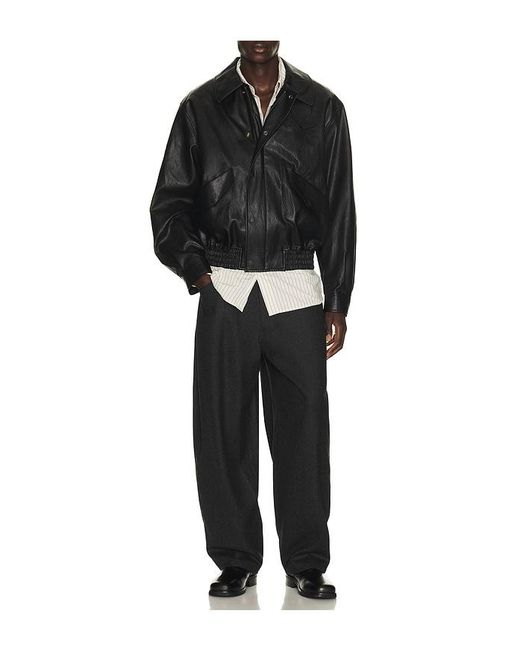 LE17SEPTEMBRE Black Faux Leather Zip Blouson for men
