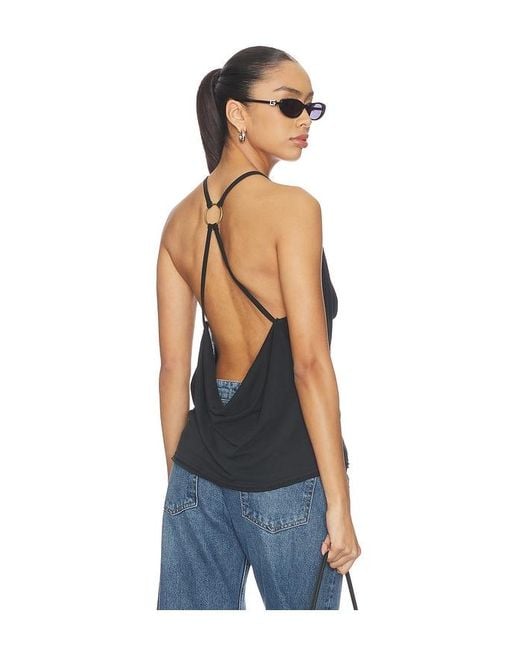 Free People Blue Veda Cowl Top