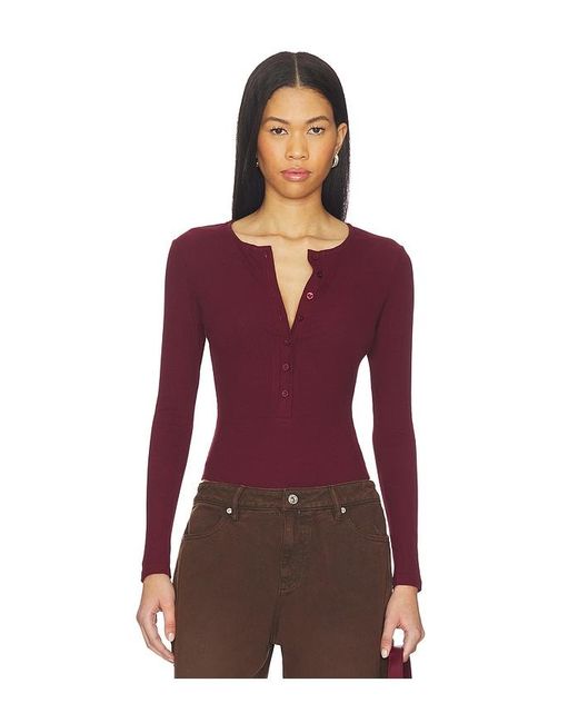 SNDY'S Purple Henley Bodysuit