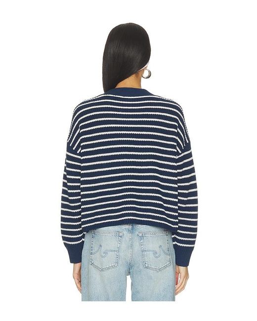 Eberjey Blue Fine Gauge Cropped Cardigan
