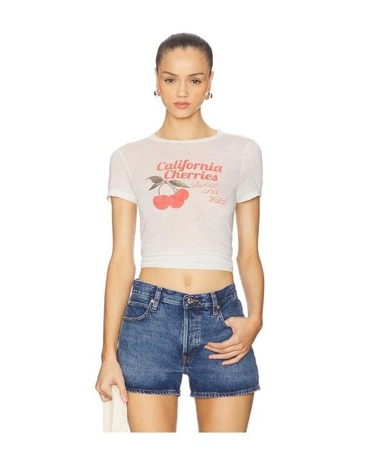 Re/done Blue Cherries Tiny Tee