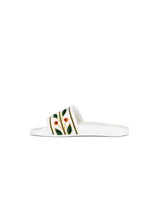 Casablanca White Embroidered Terry Slider for men
