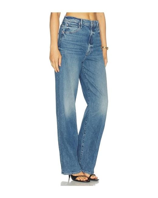 Mother Blue High Waisted Tunnel Vision Sneak Jeans